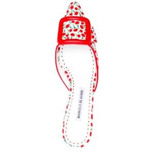 NWT Manolo Blahnik Maysale current season floral mules Brand New in Box